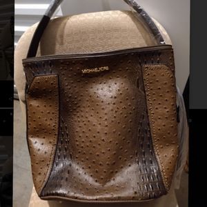 Michael Kors Leather Ostrich Tote Handbag